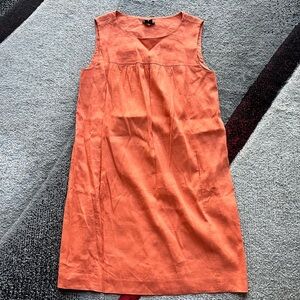 Theory Orange Linen Narda Shift Dress